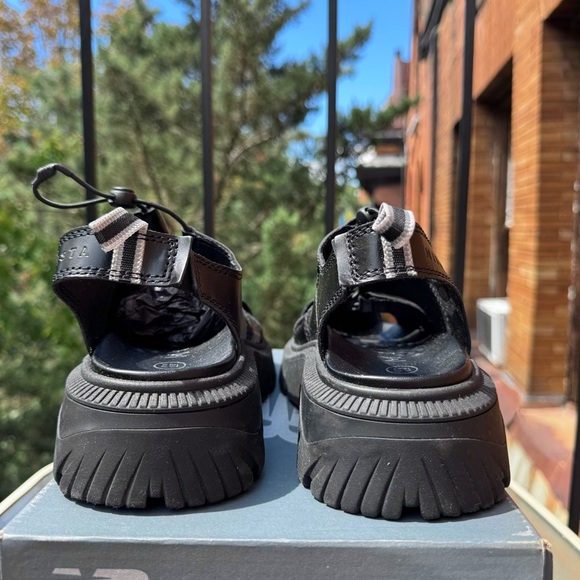 New Miista E8 Eunice Black Leather Platform Sandals Shoes Size US 7.5 / EU 38 - Picture 7 of 14